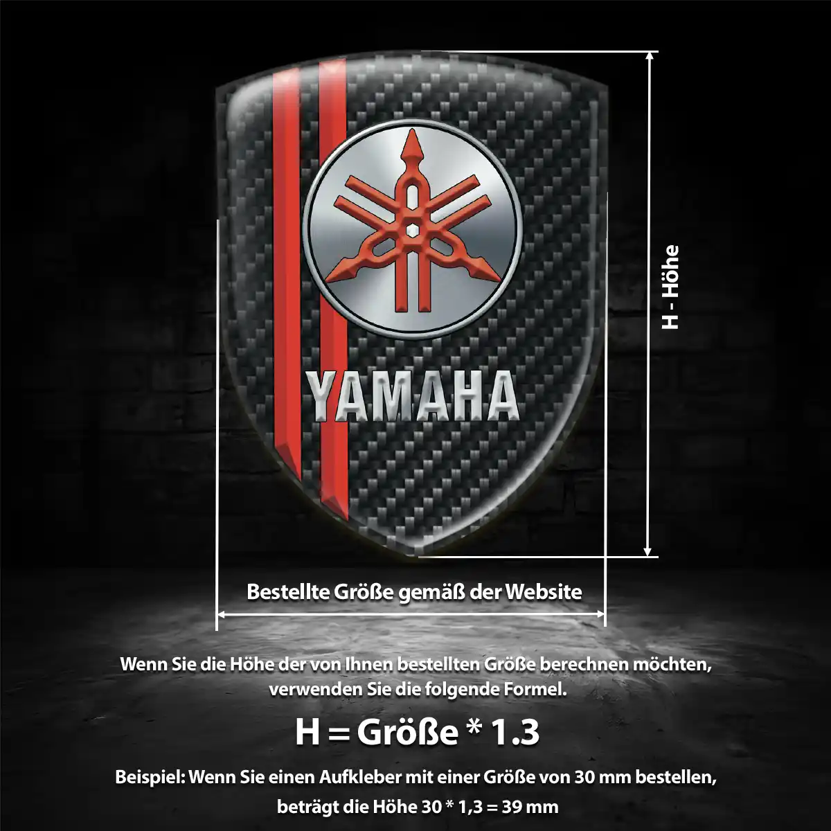 Yamaha 3D Gel Aufkleber Silikon Interieurdesign