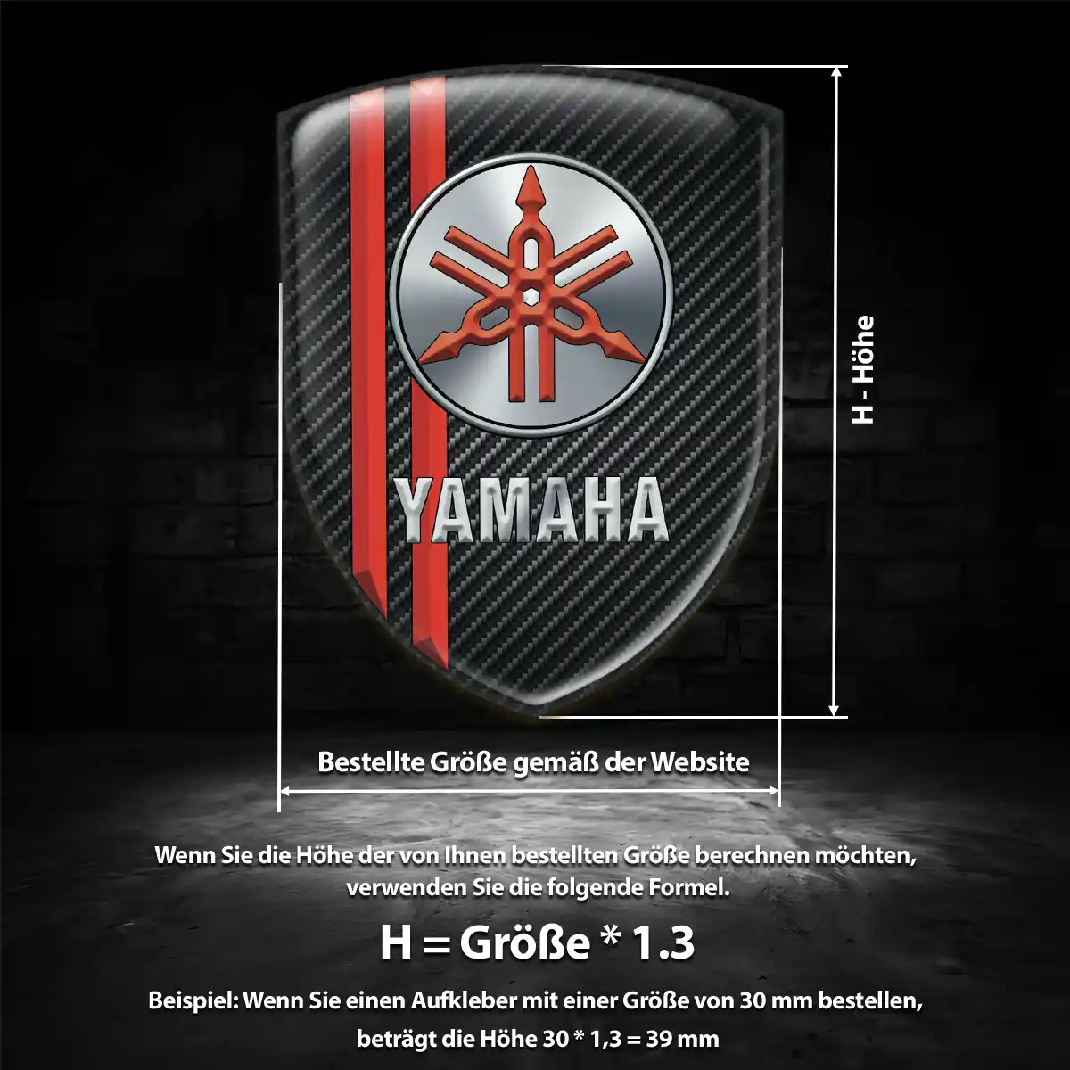 Yamaha 3D Gel Aufkleber Wappen Anspruchsvolles Design