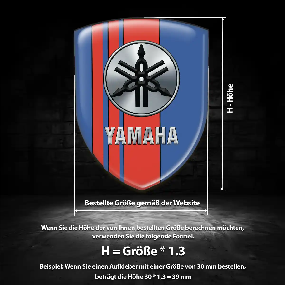 Yamaha 3D Gel Aufkleber Wappen Ausdrucksstarkes Design