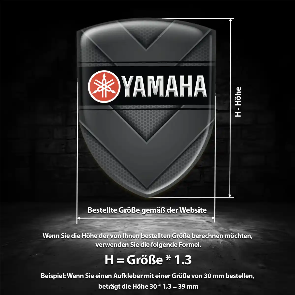 Yamaha 3D Gel Aufkleber Wappen Auto Edles Design
