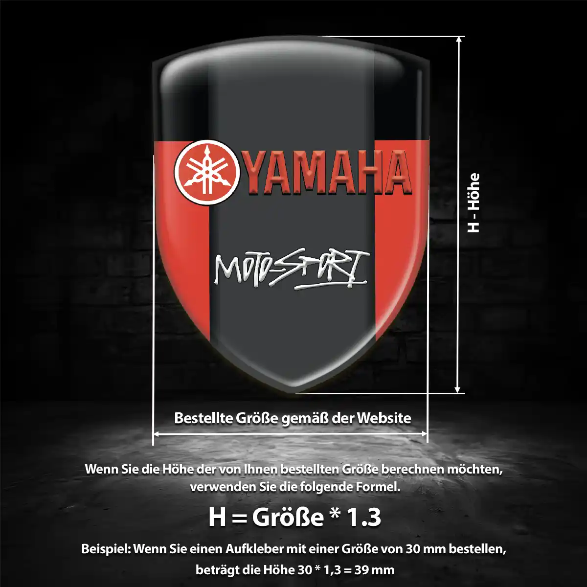 Yamaha 3D Gel Aufkleber Wappen Auto Hochwertiges Harz