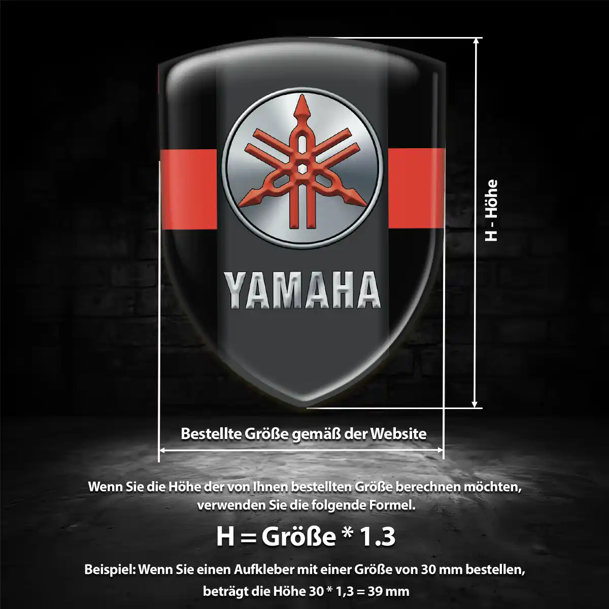 Yamaha 3D Gel Aufkleber Wappen Auto Modernes Design