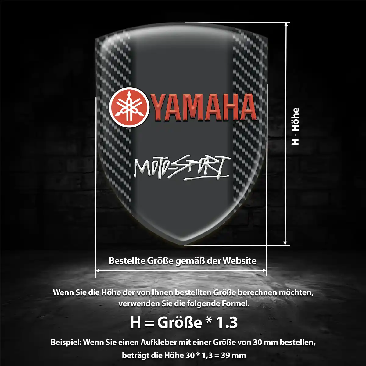Yamaha 3D Gel Aufkleber Wappen Auto Premium-Edition