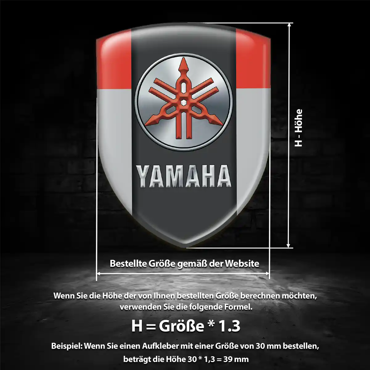 Yamaha 3D Gel Aufkleber Wappen Auto Stilvolles Design