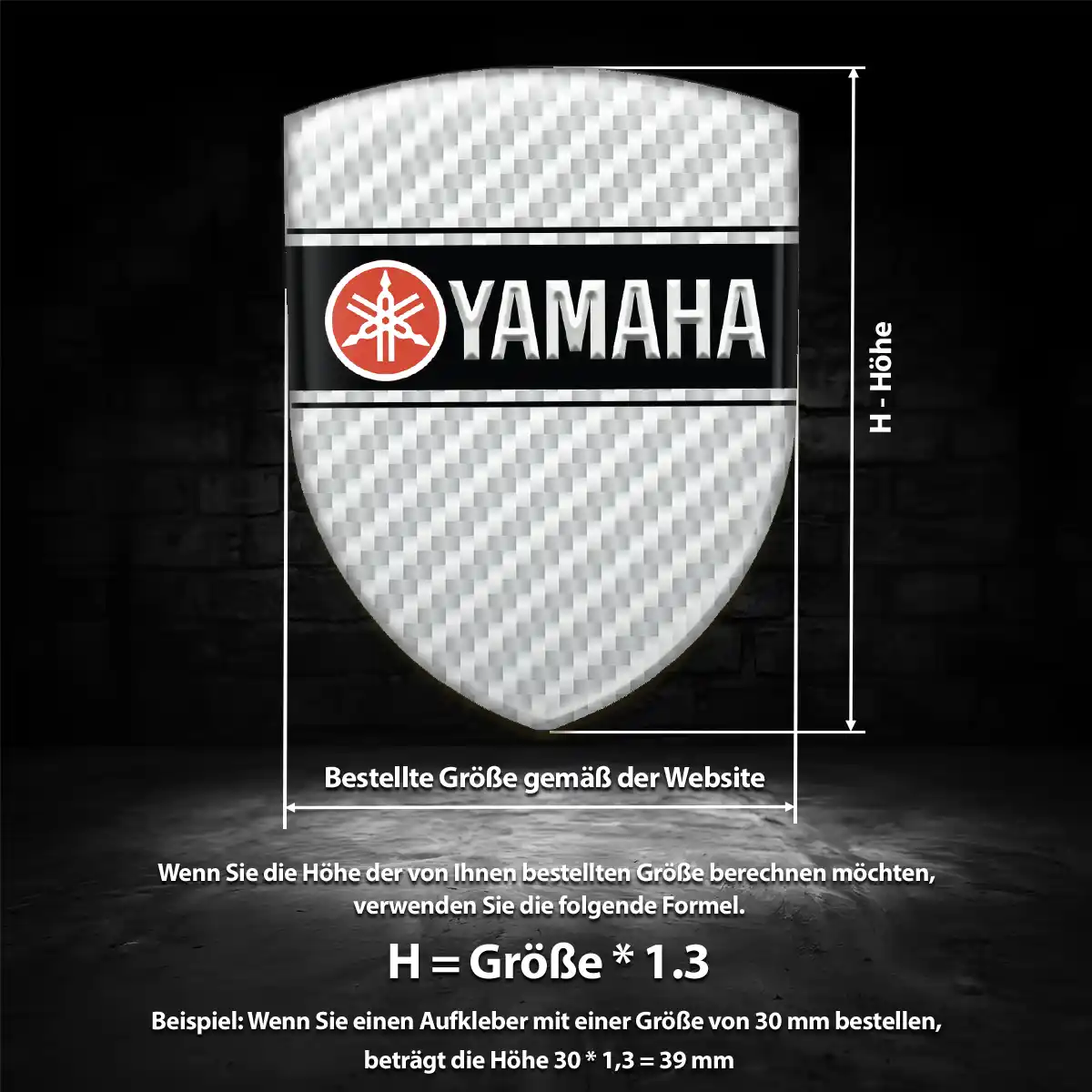 Yamaha 3D Gel Aufkleber Wappen Edles Design