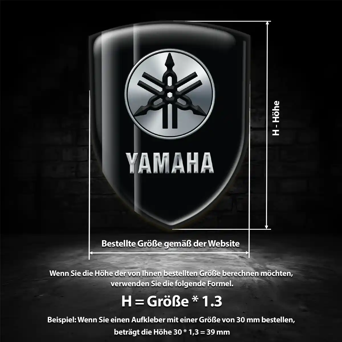 Yamaha 3D Gel Aufkleber Wappen Elegantes Design