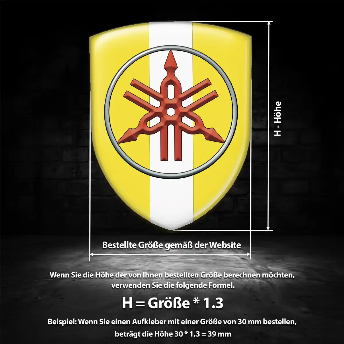 Yamaha 3D Gel Aufkleber Wappen Erstklassige Qualität