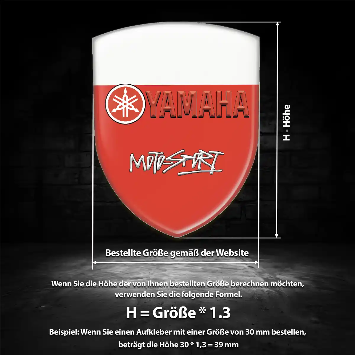 Yamaha 3D Gel Aufkleber Wappen Exterieurdesign