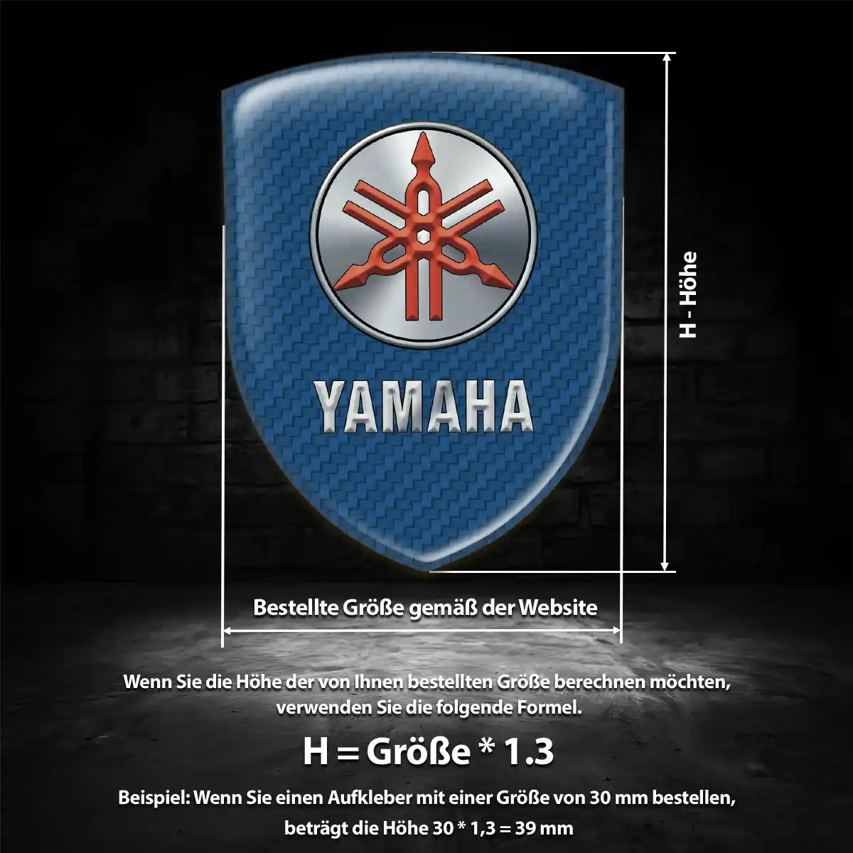 Yamaha 3D Gel Aufkleber Wappen Limitierte Auflage