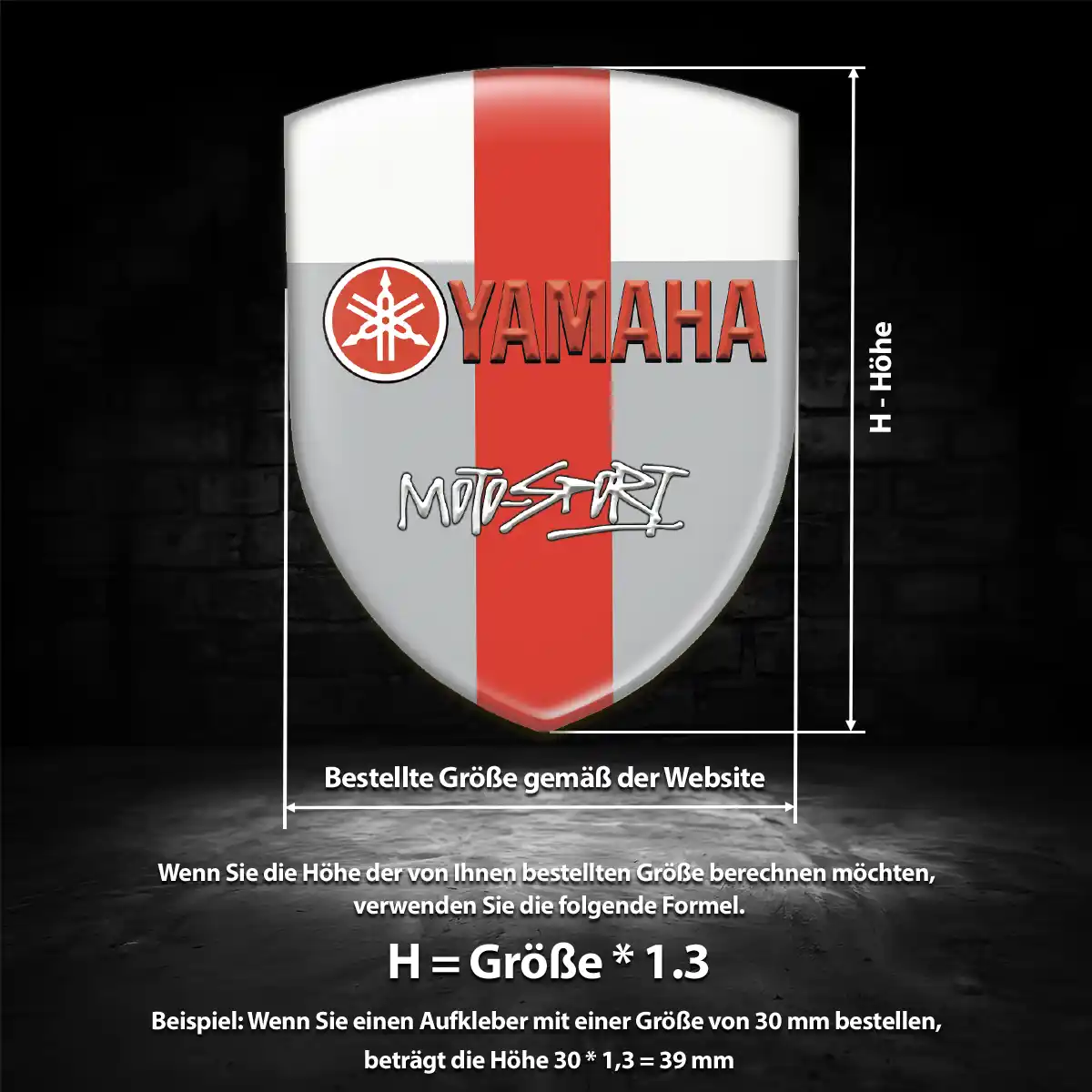 Yamaha 3D Gel Aufkleber Wappen Luxus-Edition