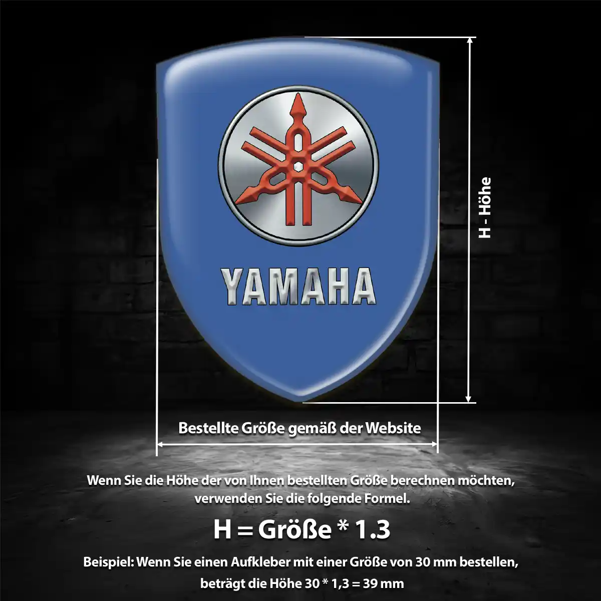 Yamaha 3D Gel Aufkleber Wappen Markenedition