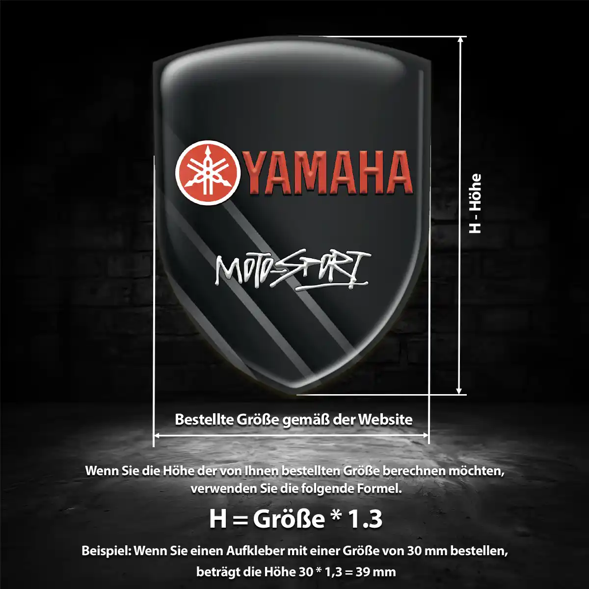 Yamaha 3D Gel Aufkleber Wappen Premium-Edition