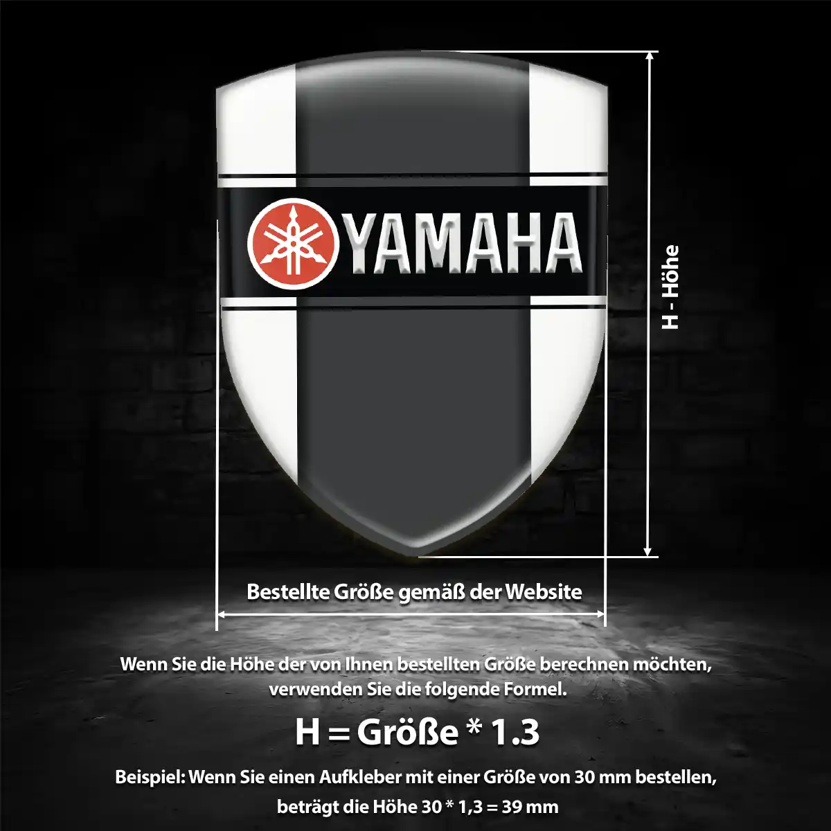 Yamaha 3D Gel Aufkleber Wappen Premiumqualität
