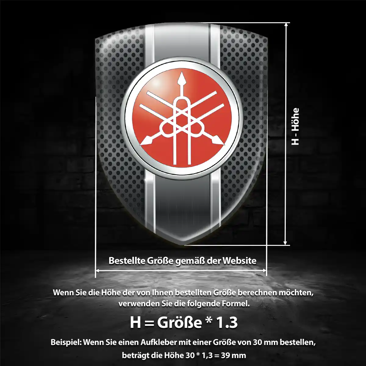 Yamaha Aufkleber 3D Gel Emblem Hochwertiges Harz