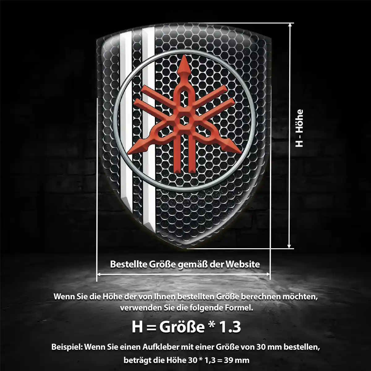 Yamaha Aufkleber 3D Gel Emblem Stilvolles Design