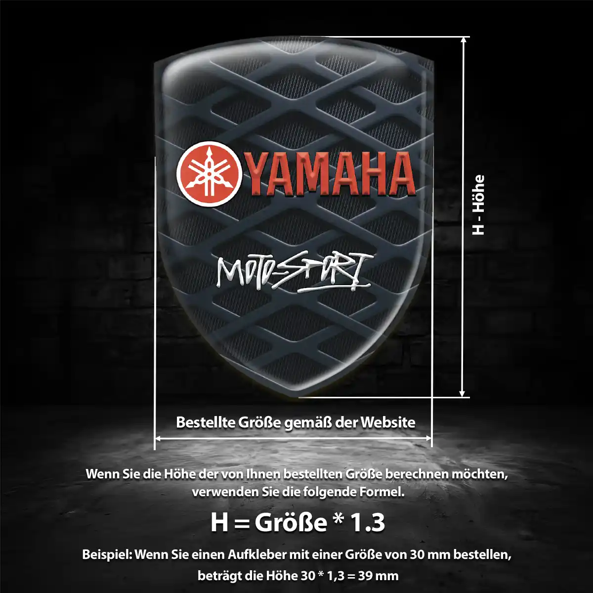 Yamaha Aufkleber 3D Gel Embleme Ausdrucksstarkes Design