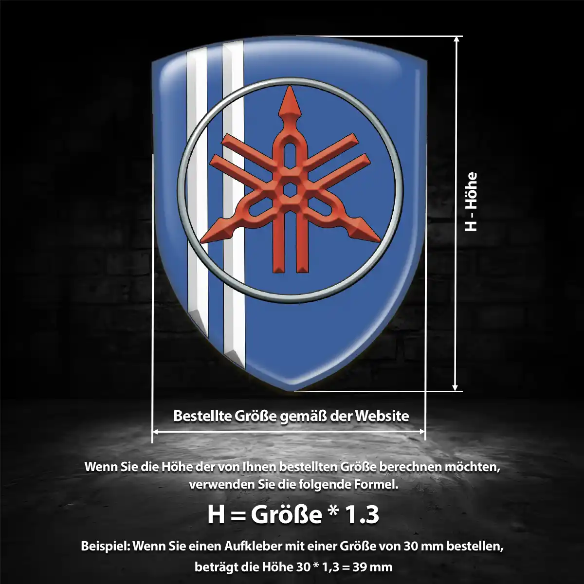 Yamaha Aufkleber 3D Gel Embleme Interieurdesign