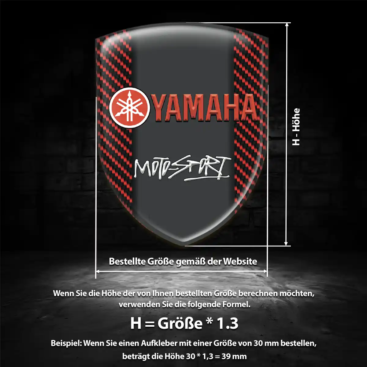 Yamaha Aufkleber 3D Gel Silikon Interieurdesign