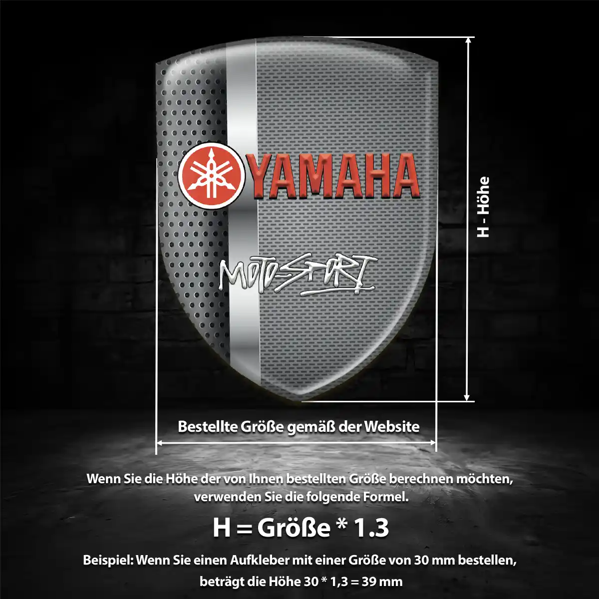 Yamaha Aufkleber 3D Gel Wappen Anspruchsvolles Design