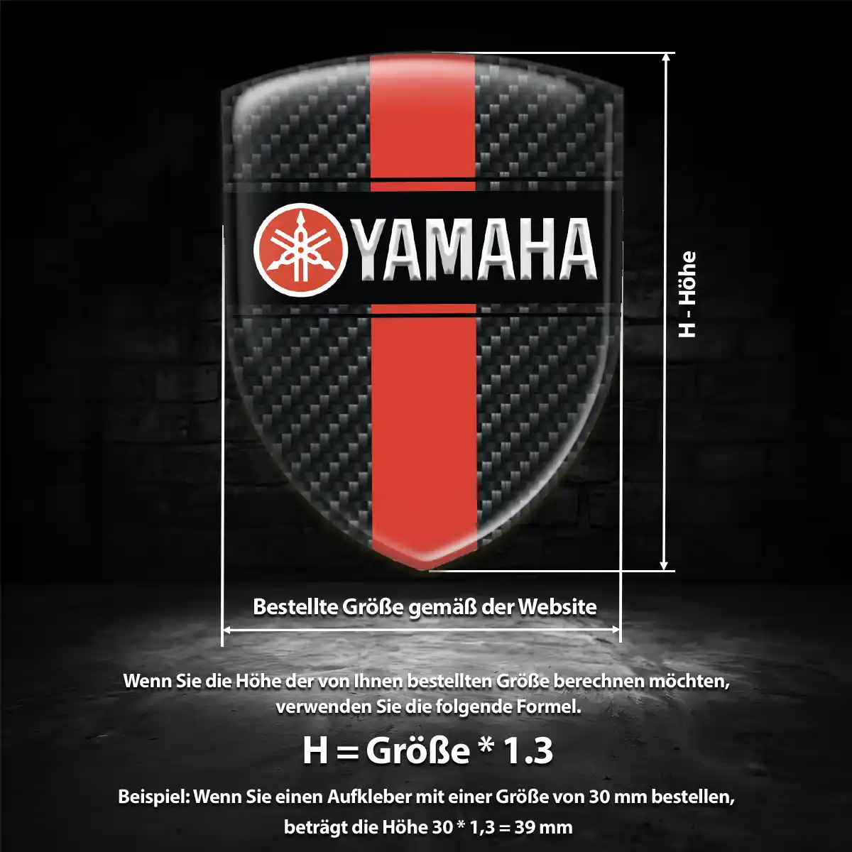 Yamaha Aufkleber 3D Gel Wappen Auto Edles Design