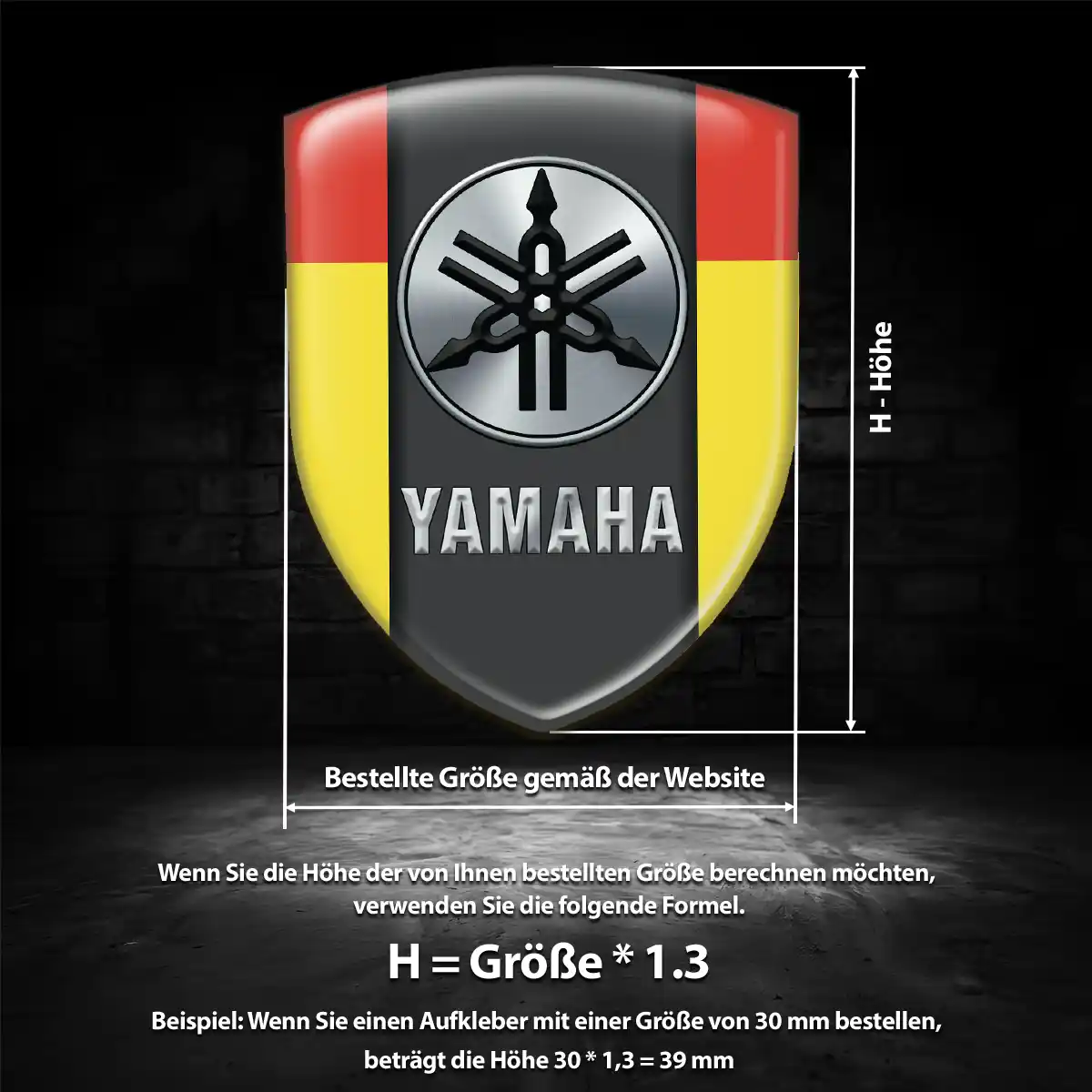 Yamaha Aufkleber 3D Gel Wappen Auto Hochwertiges Harz