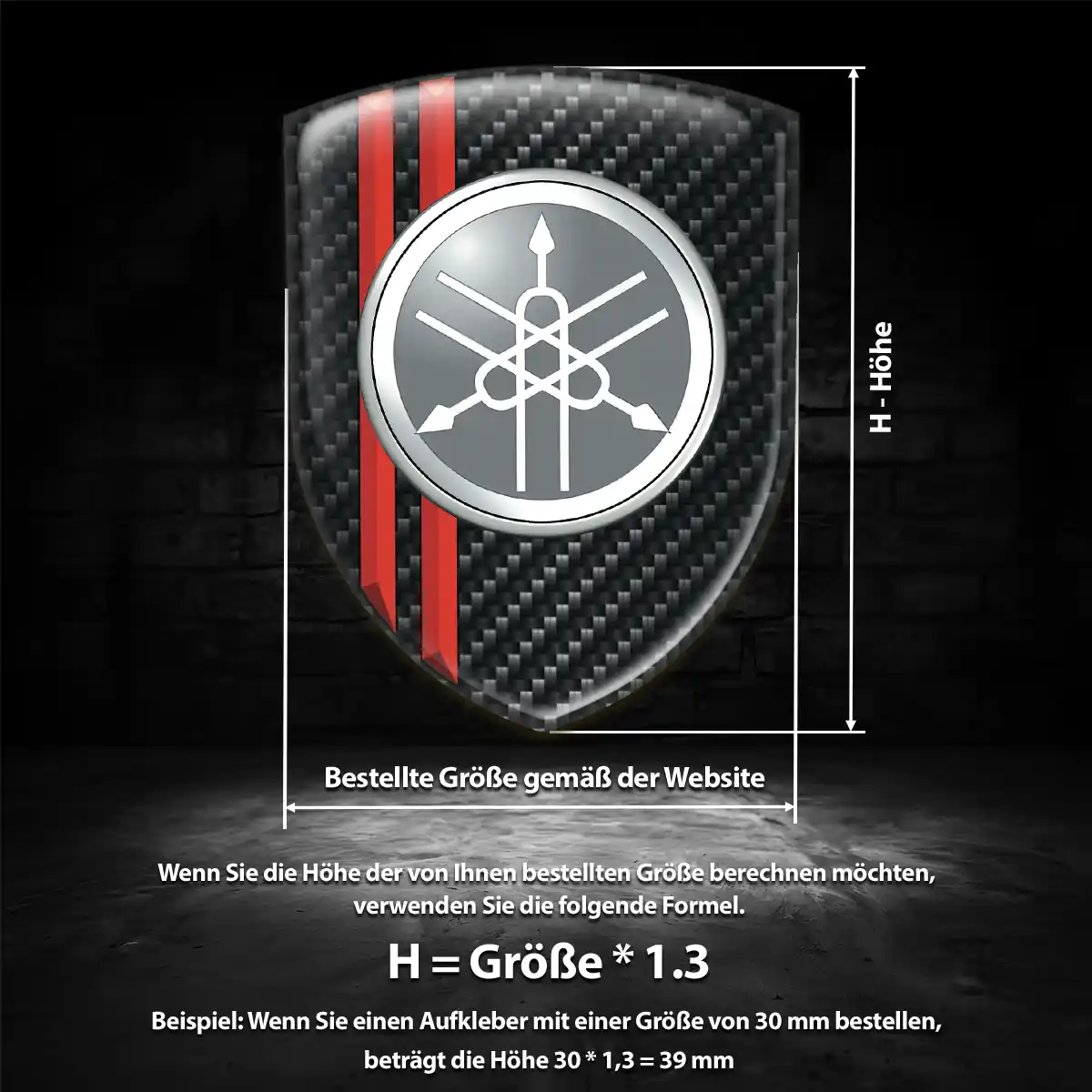 Yamaha Aufkleber 3D Gel Wappen Auto Interieurdesign