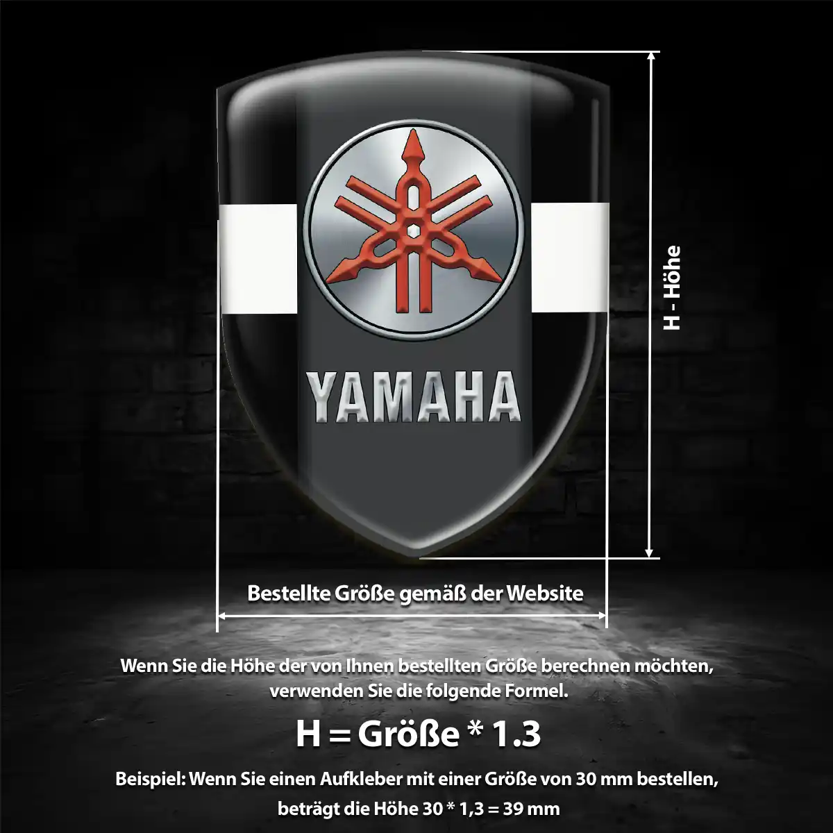 Yamaha Aufkleber 3D Gel Wappen Auto Premiumqualität