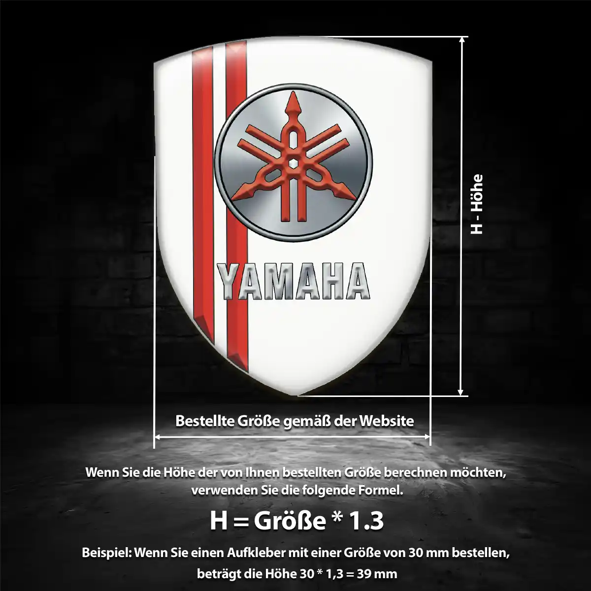Yamaha Aufkleber 3D Gel Wappen Überzeugende Qualität