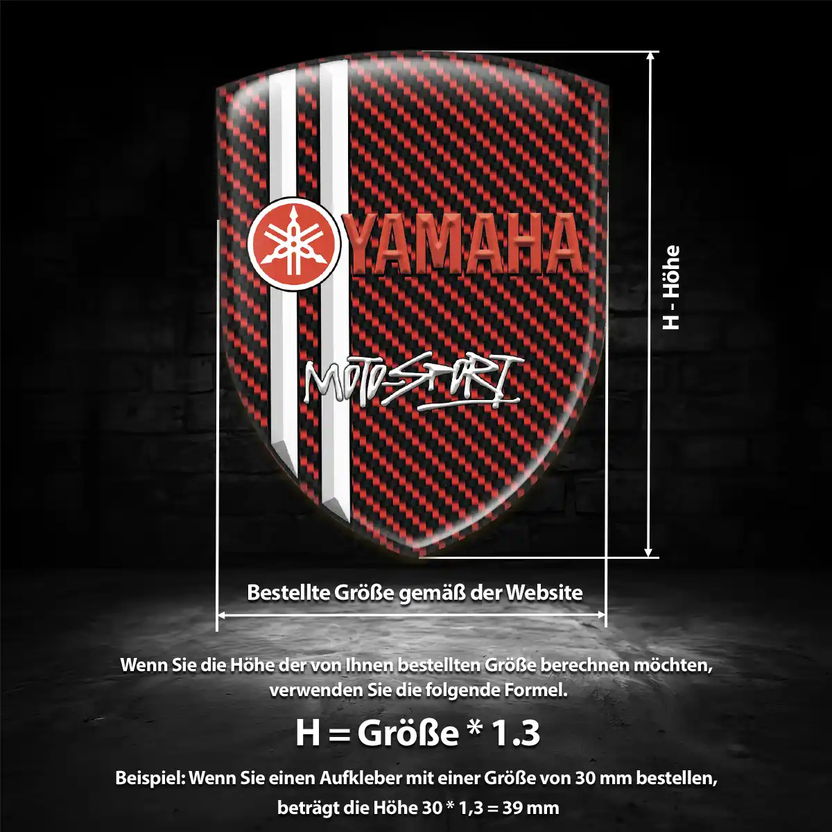 Yamaha Aufkleber 3D Gel Wappen Erstklassige Qualität