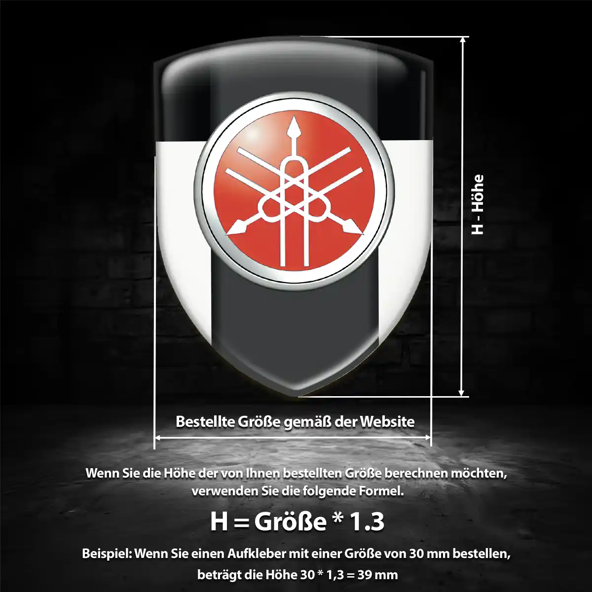 Yamaha Aufkleber 3D Gel Wappen Exterieurdesign