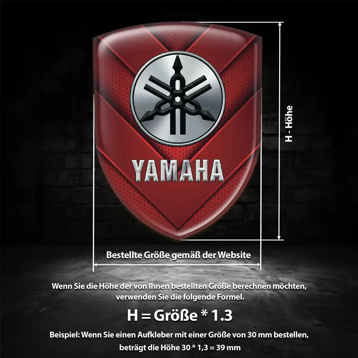 Yamaha Aufkleber 3D Gel Wappen Hochwertiges Harz