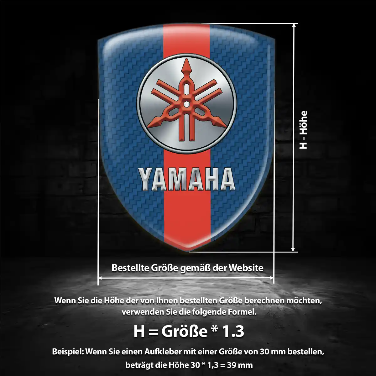 Yamaha Aufkleber 3D Gel Wappen Interieurdesign