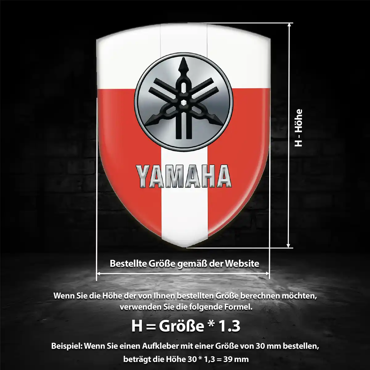 Yamaha Aufkleber 3D Gel Wappen Modernes Design