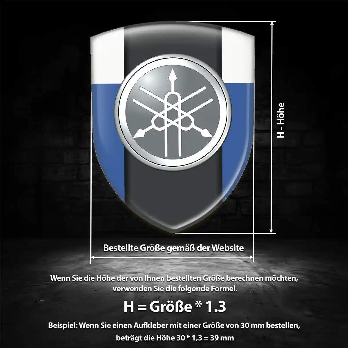 Yamaha Aufkleber 3D Gel Wappen Stilvolles Design