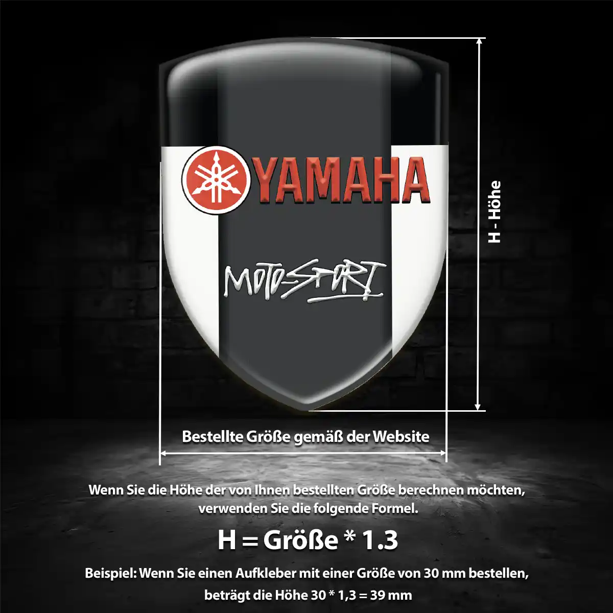 Yamaha Aufkleber Emblem Ausdrucksstarkes Design