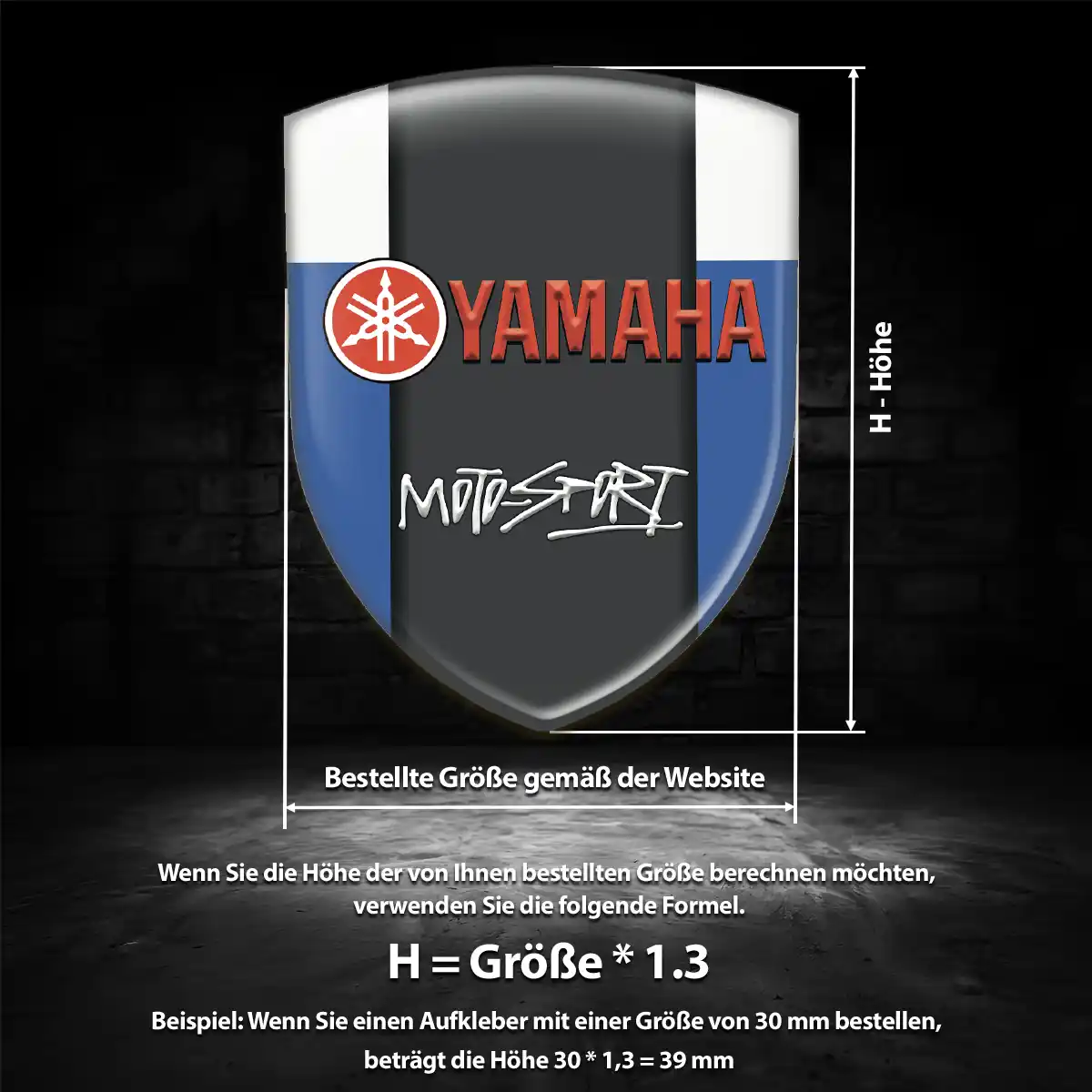 Yamaha Aufkleber Emblem Hochwertiges Harz