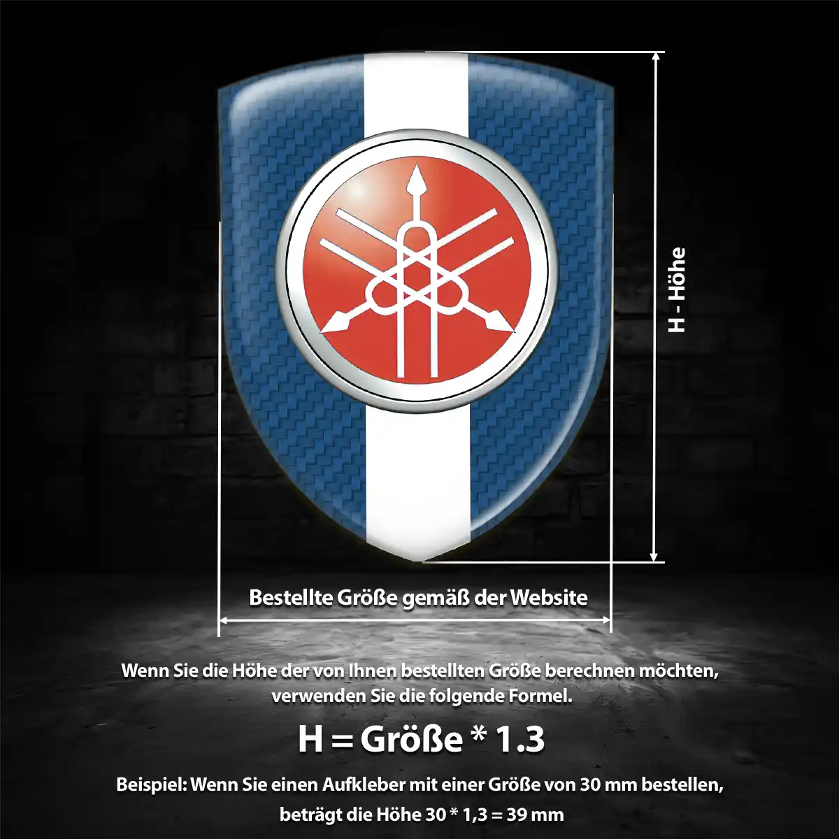 Yamaha Aufkleber Emblem Wappen Hochwertiges Harz