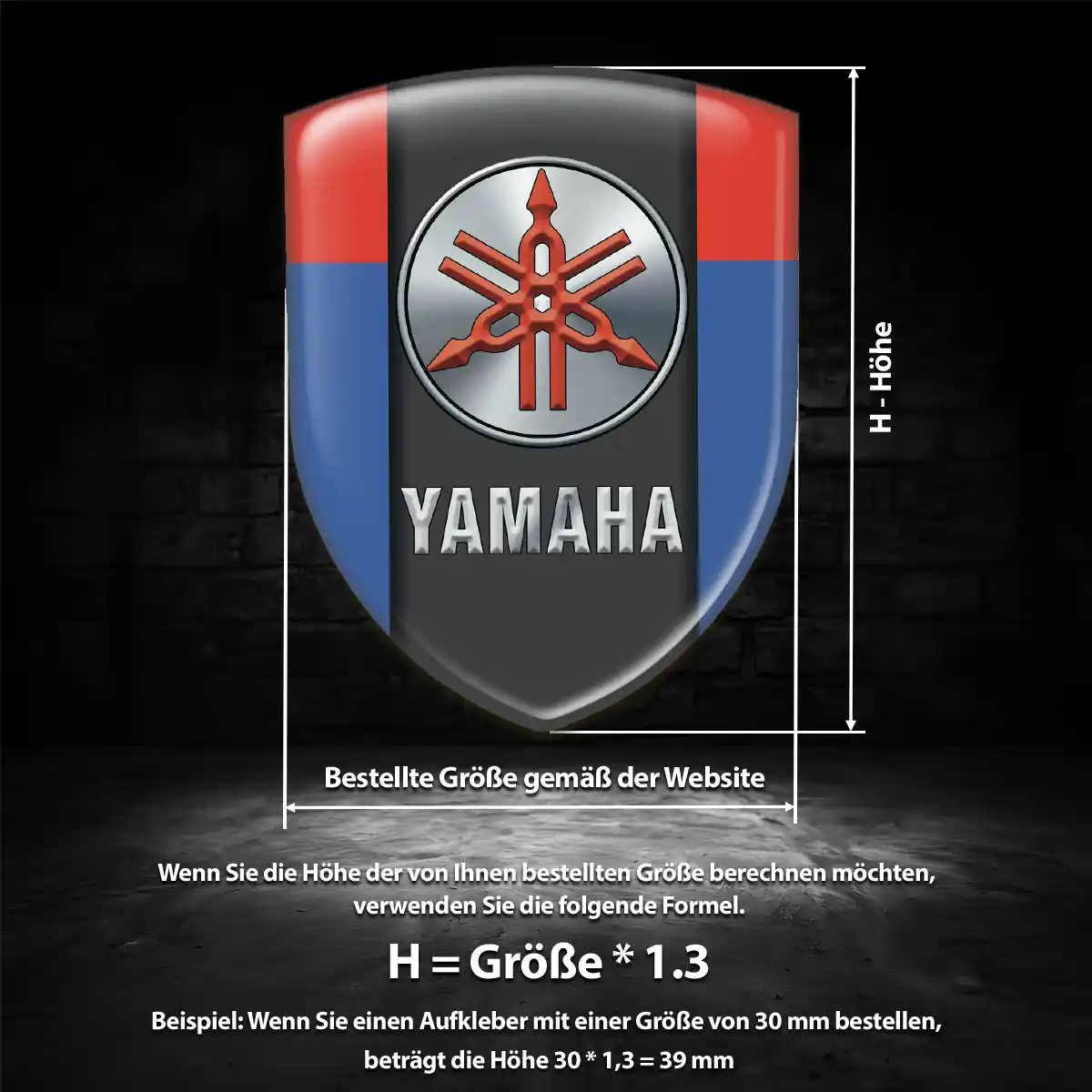 Yamaha Aufkleber Embleme Silikon Edles Design