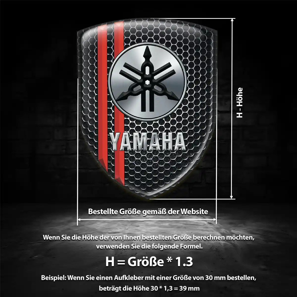 Yamaha Aufkleber Wappen Ausdrucksstarkes Design