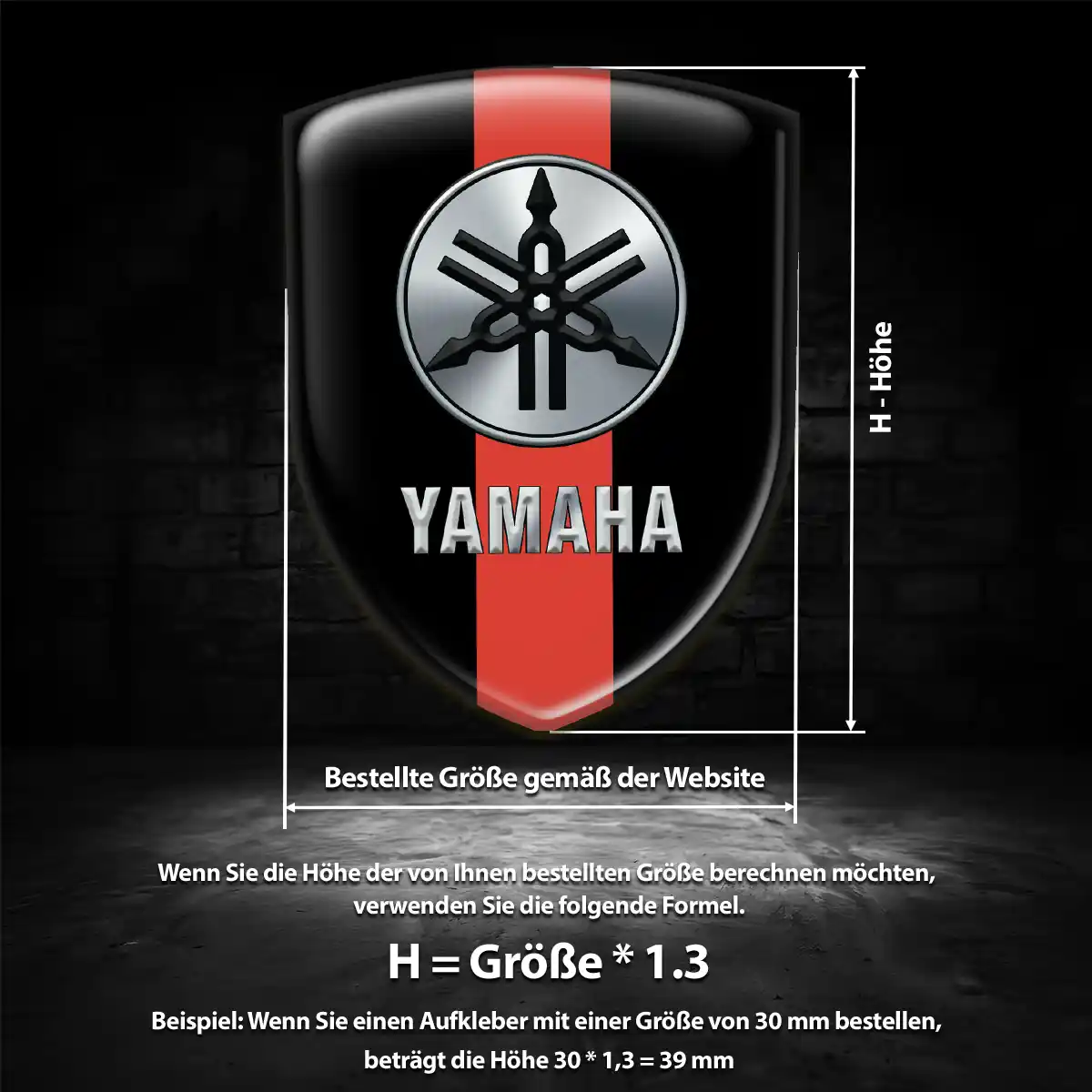 Yamaha Aufkleber Wappen Auto Luxus-Edition