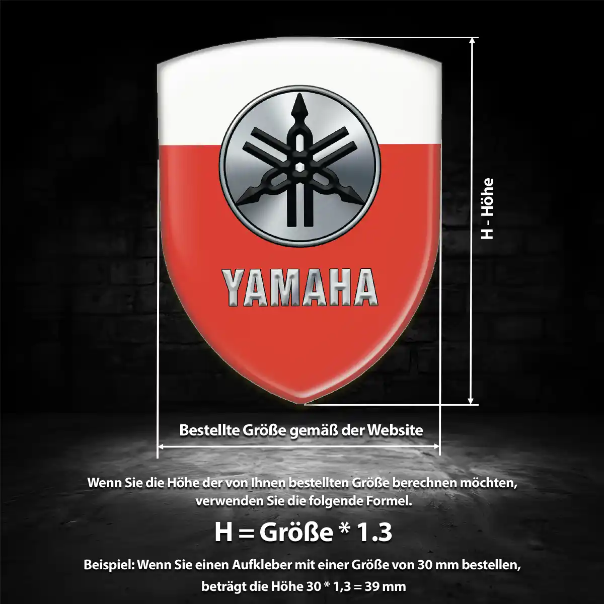 Yamaha Aufkleber Wappen Emblem Ausdrucksstarkes Design
