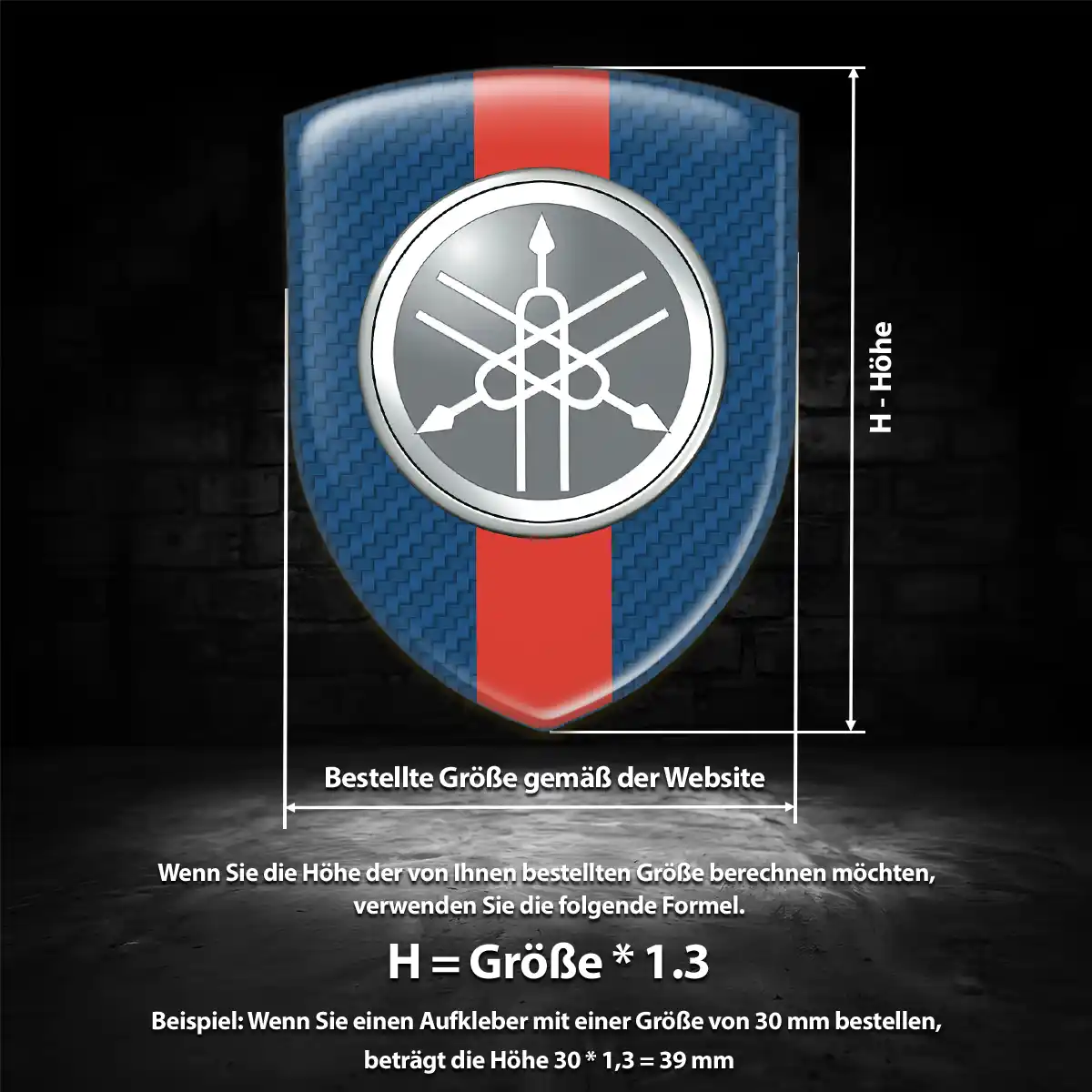 Yamaha Aufkleber Wappen Emblem Luxus-Edition