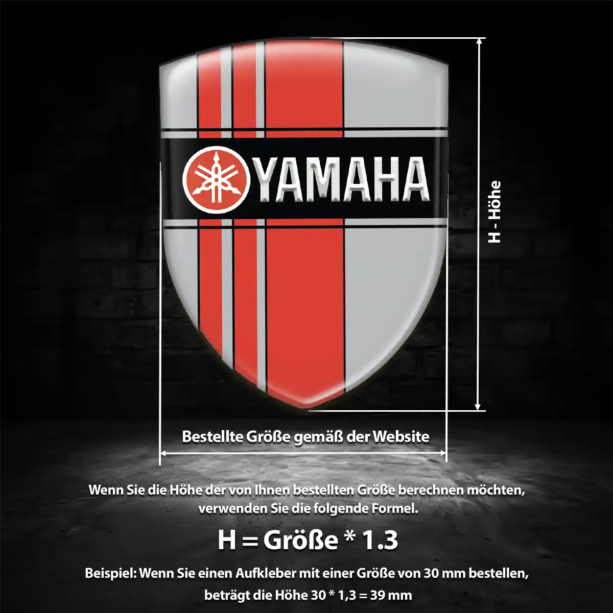 Yamaha Aufkleber Wappen Emblem Stilvolles Design