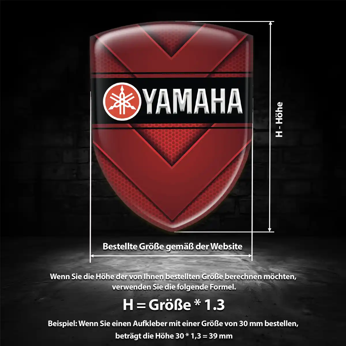 Yamaha Aufkleber Wappen Hochwertiges Harz