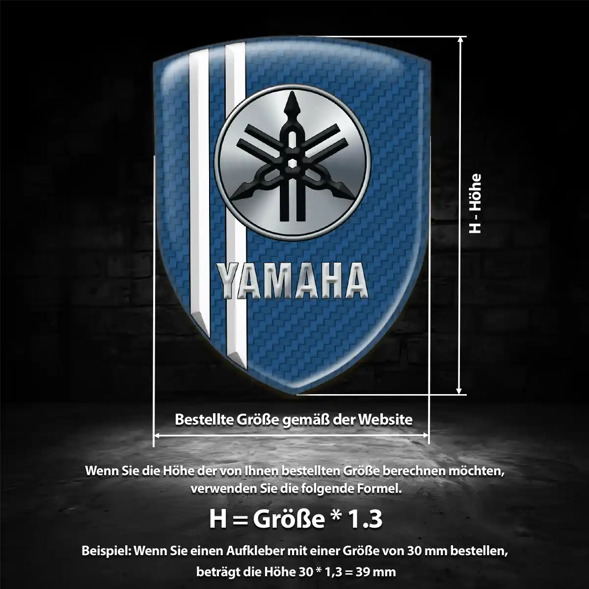 Yamaha Aufkleber Wappen Luxus-Edition