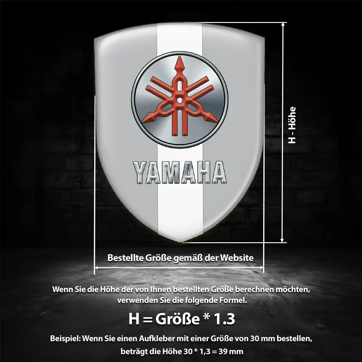 Yamaha Aufkleber Wappen Modernes Design