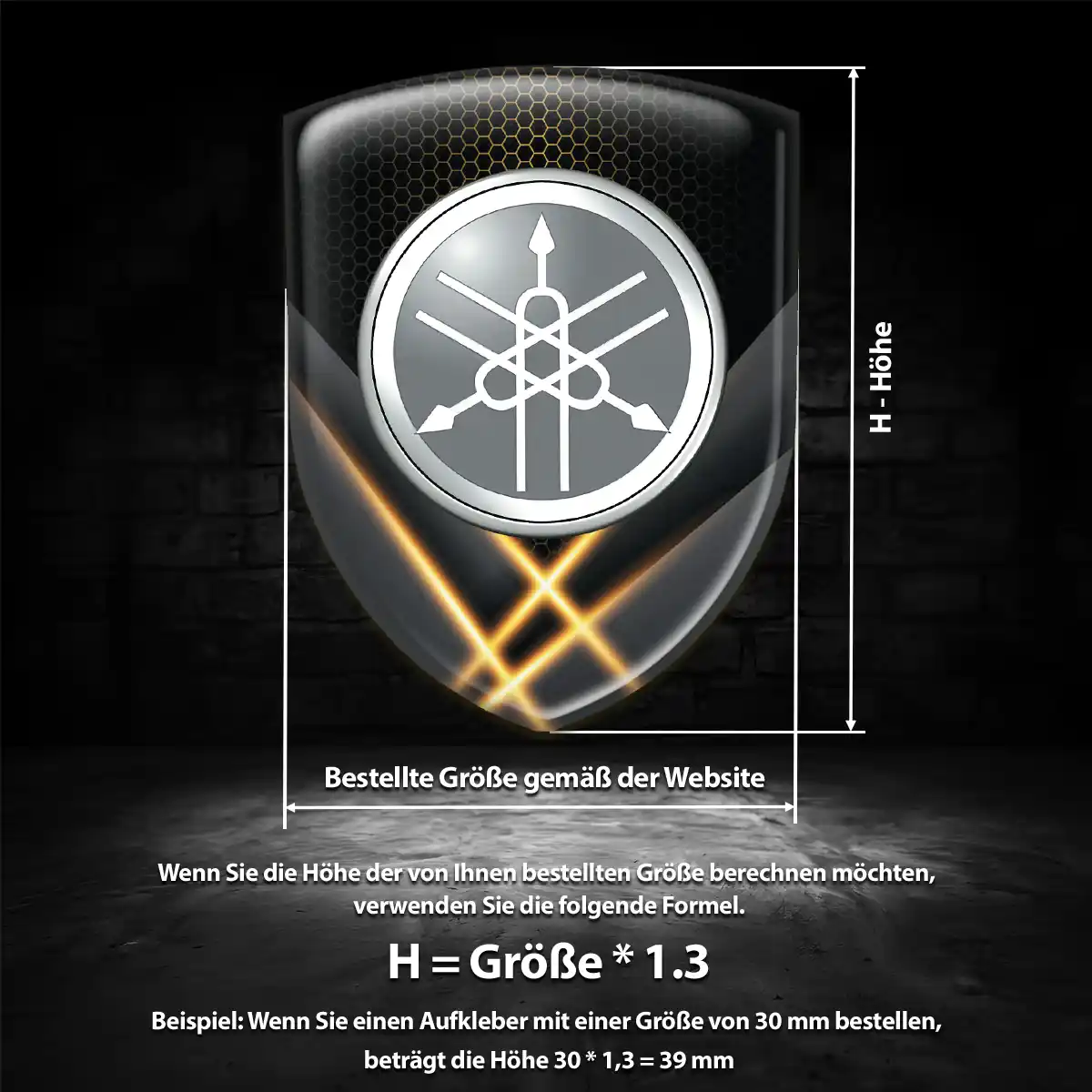 Yamaha Emblem Aufkleber Ausdrucksstarkes Design