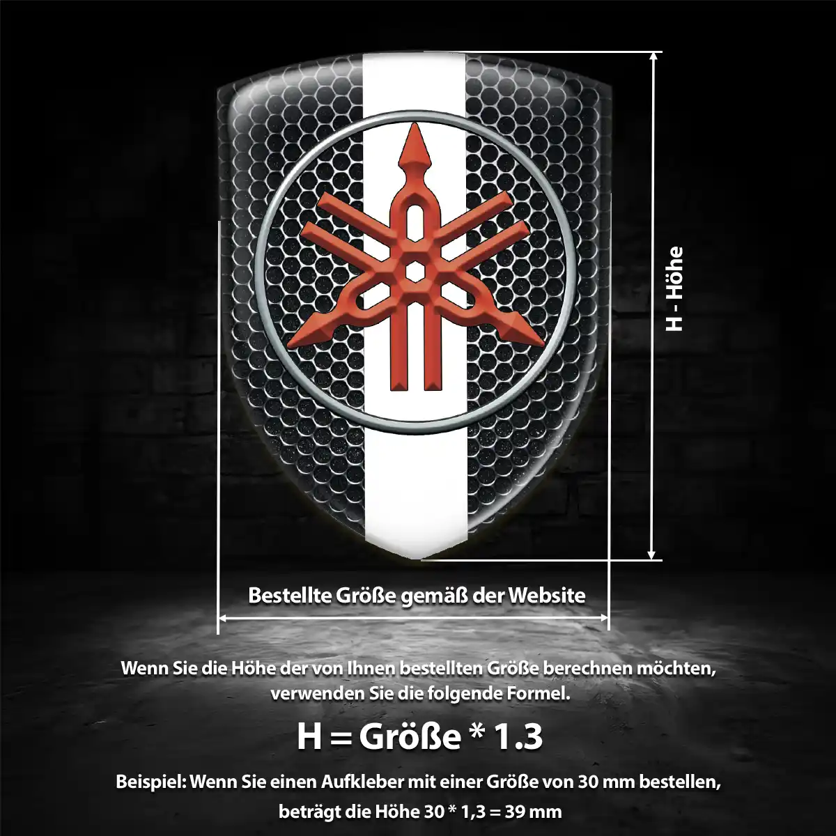 Yamaha Emblem Aufkleber Interieurdesign