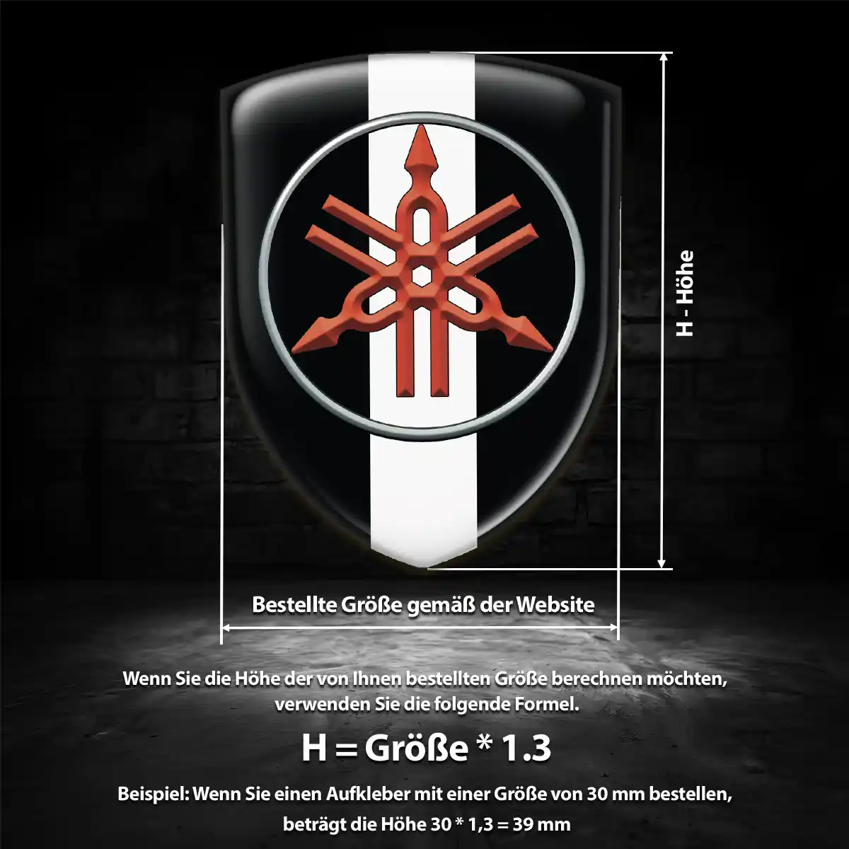 Yamaha Emblem Aufkleber Wappen Edles Design