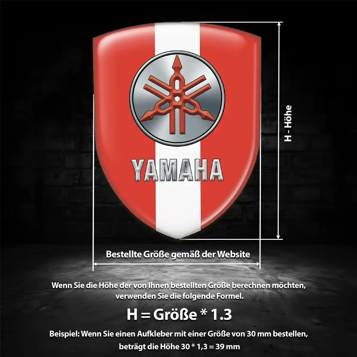 Yamaha Emblem Aufkleber Wappen Hochwertiges Harz